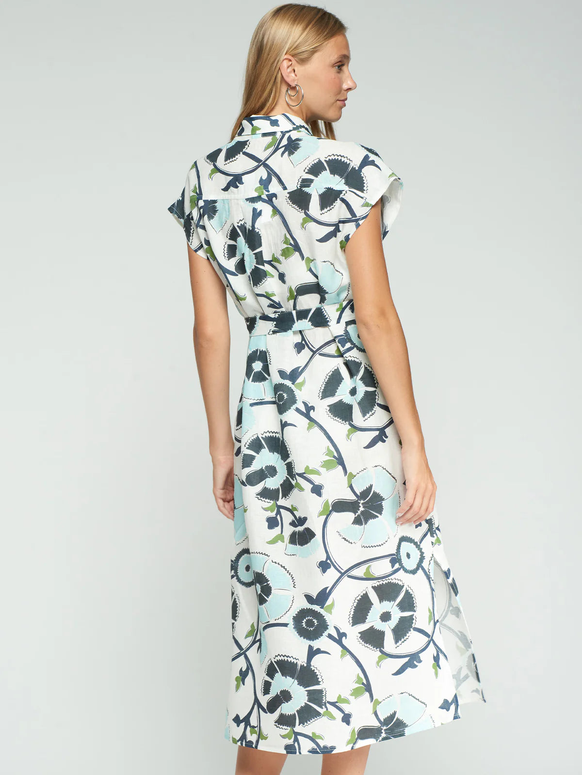 Dress- 33357 Flor Azul Lino