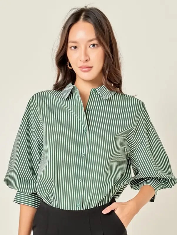 Margo Button-Down - Country Club Green
