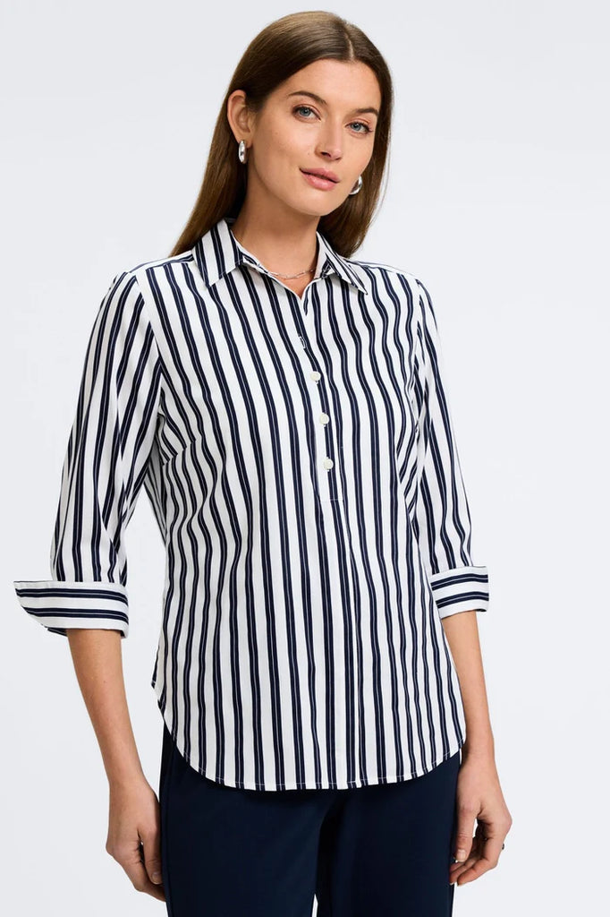 Madison Double Stripe 3/4 Sleeve Shirt