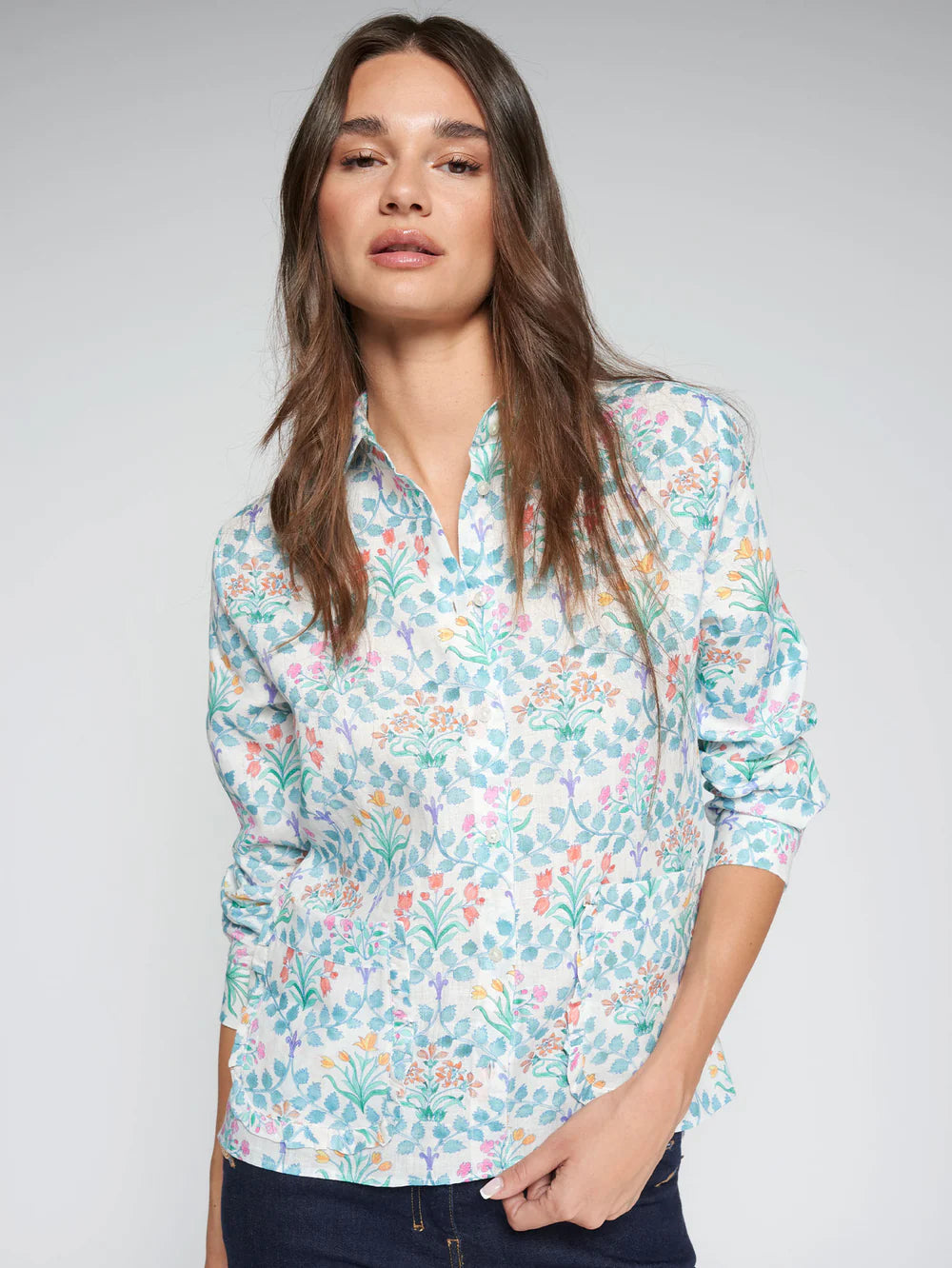Button Down - Flor Lino Print