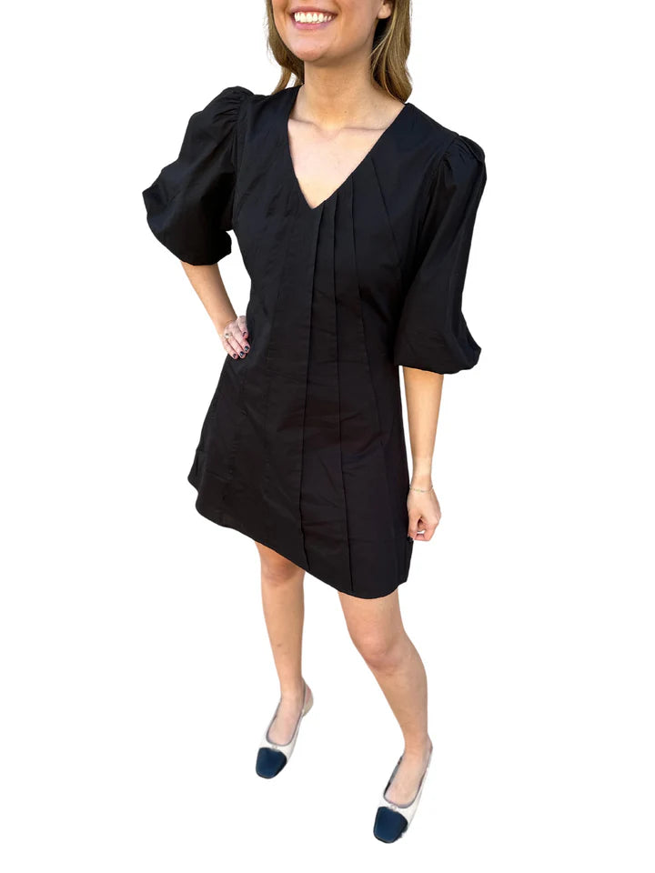 Marie Dress in Black Poplin