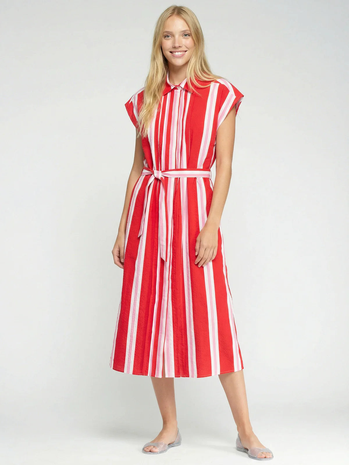 Striped Dress - Jaretas Raya Rosa