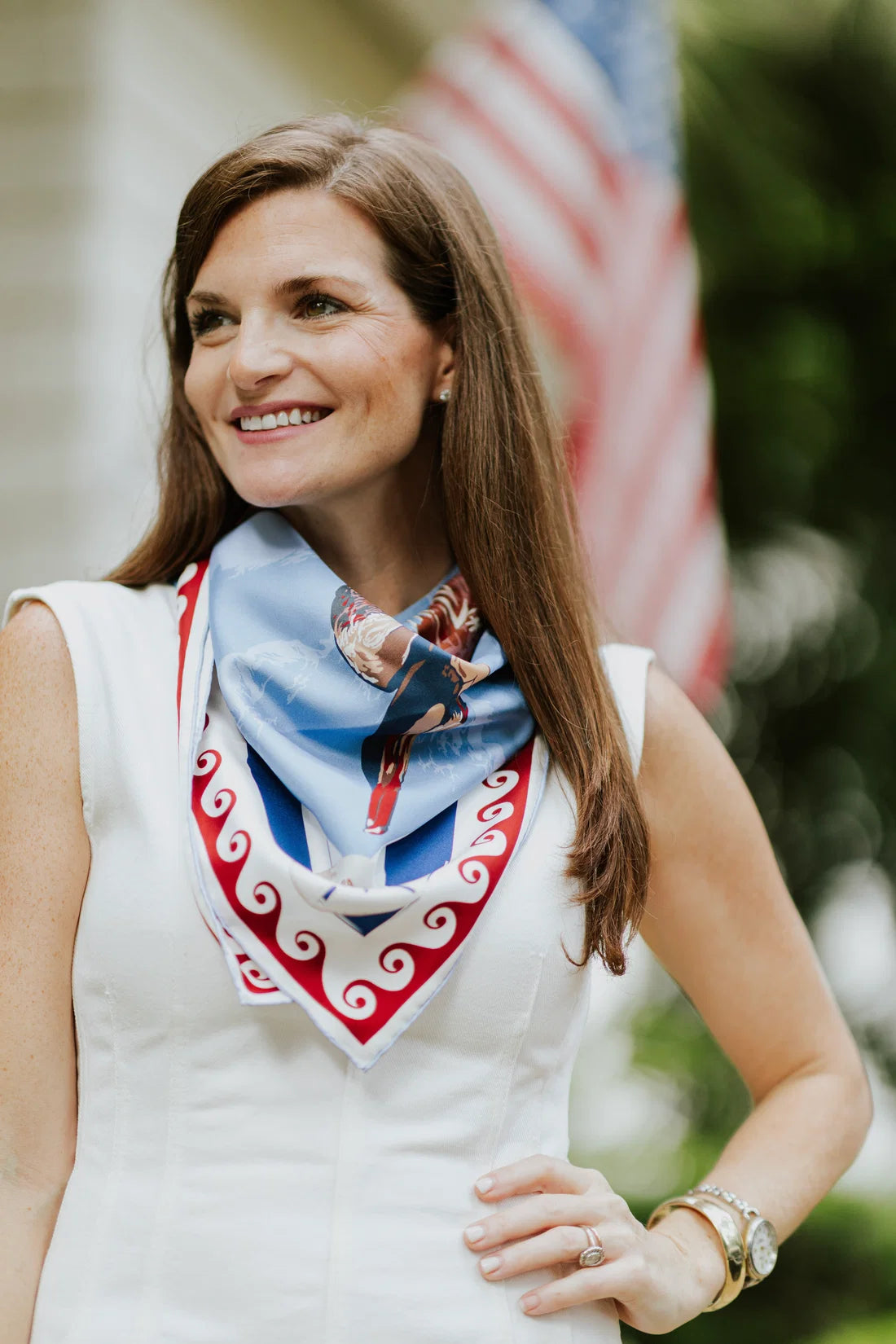 Americana Tide Diver Silk Scarf