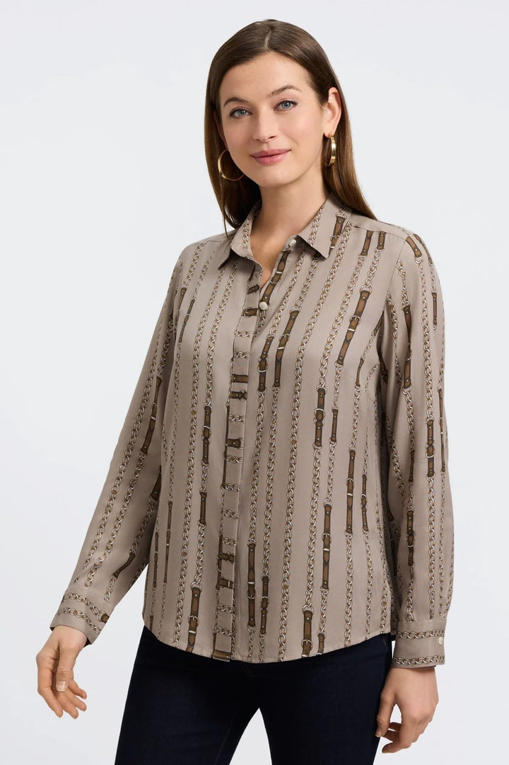 Luna Chain Stripe L/S Shirt - Chain Stripe
