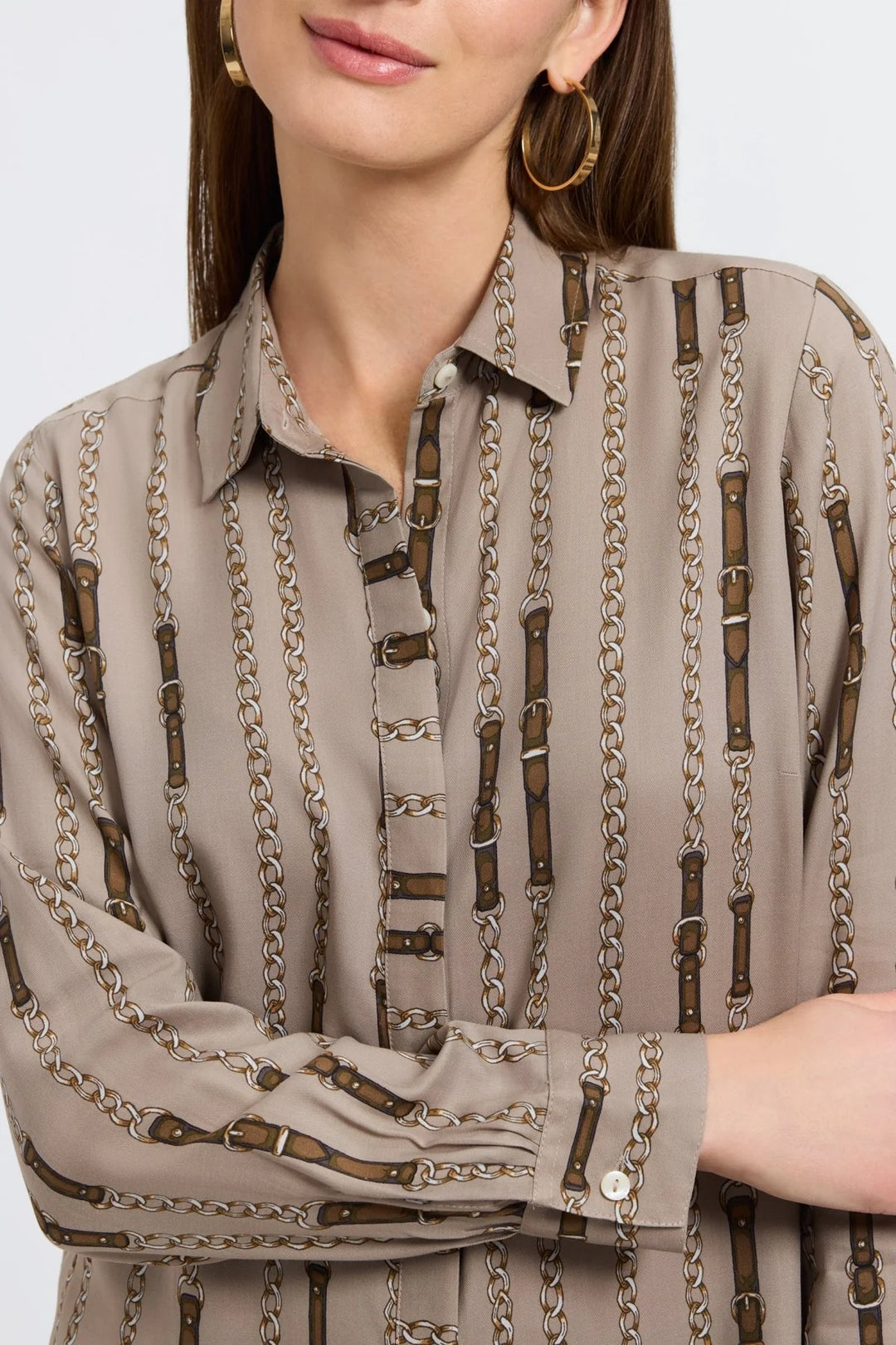 Luna Chain Stripe L/S Shirt - Chain Stripe