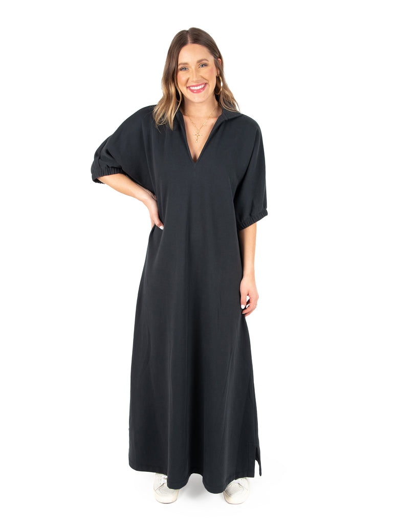 Poppy Maxi Black French Terry