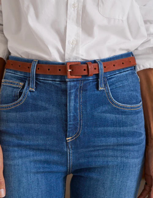 Cara Classic Italian Belt - Tobacco