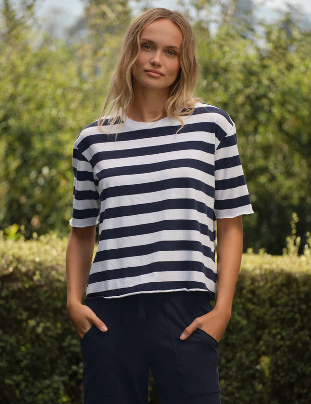 Perry Crewneck Tee - Nautical Stripe