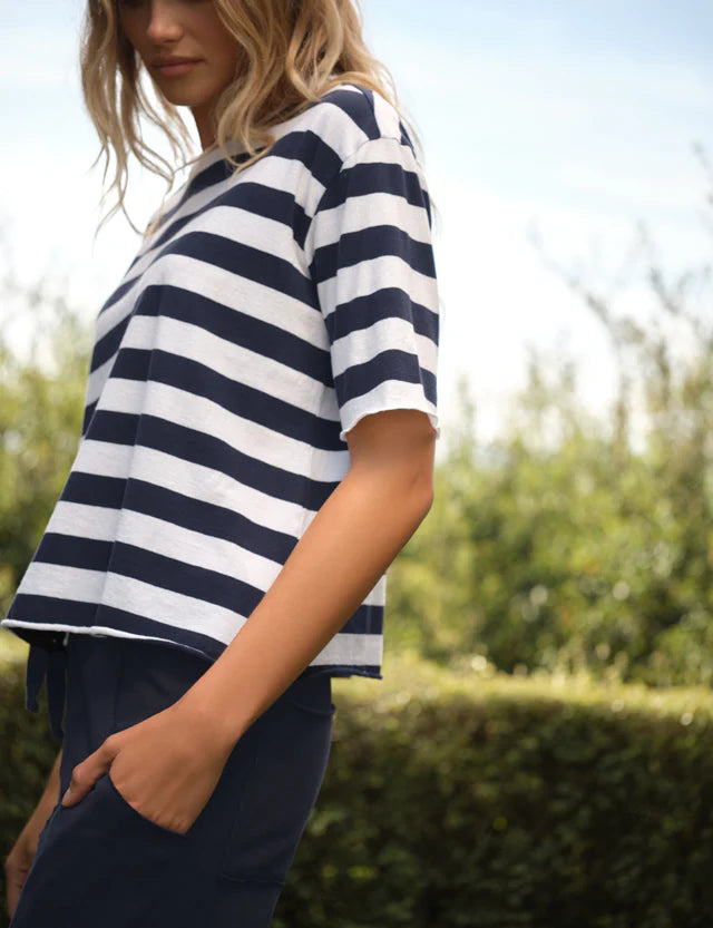 Perry Crewneck Tee - Nautical Stripe