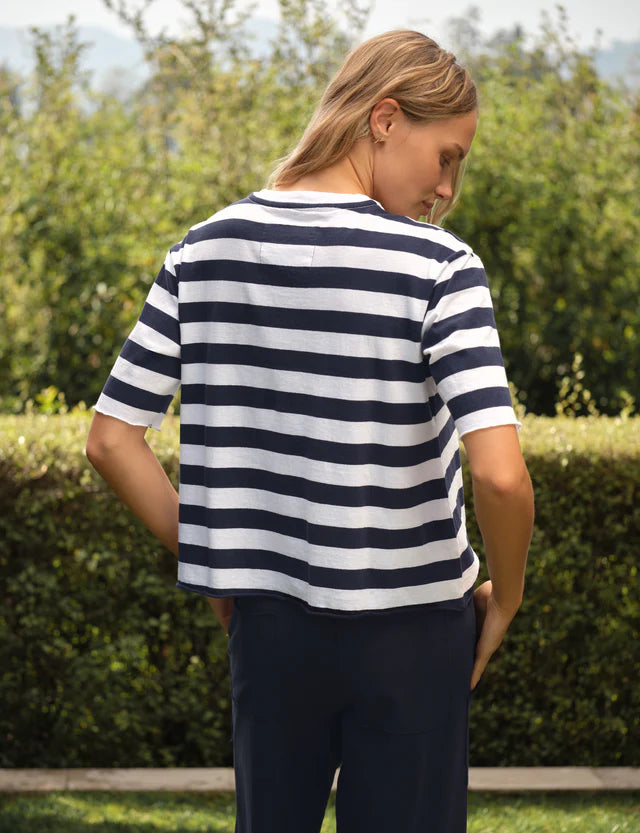 Perry Crewneck Tee - Nautical Stripe