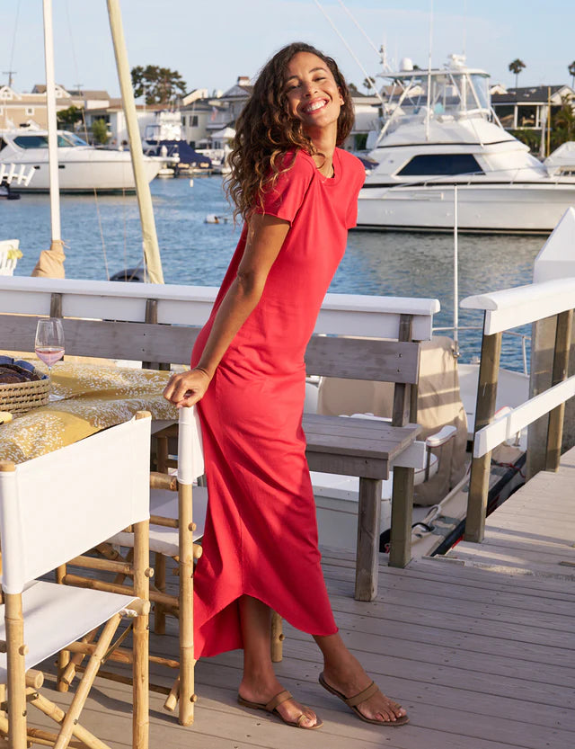 Harper Perfect Tee Maxi Dress in Double Decker Red -- Heritage Jersey