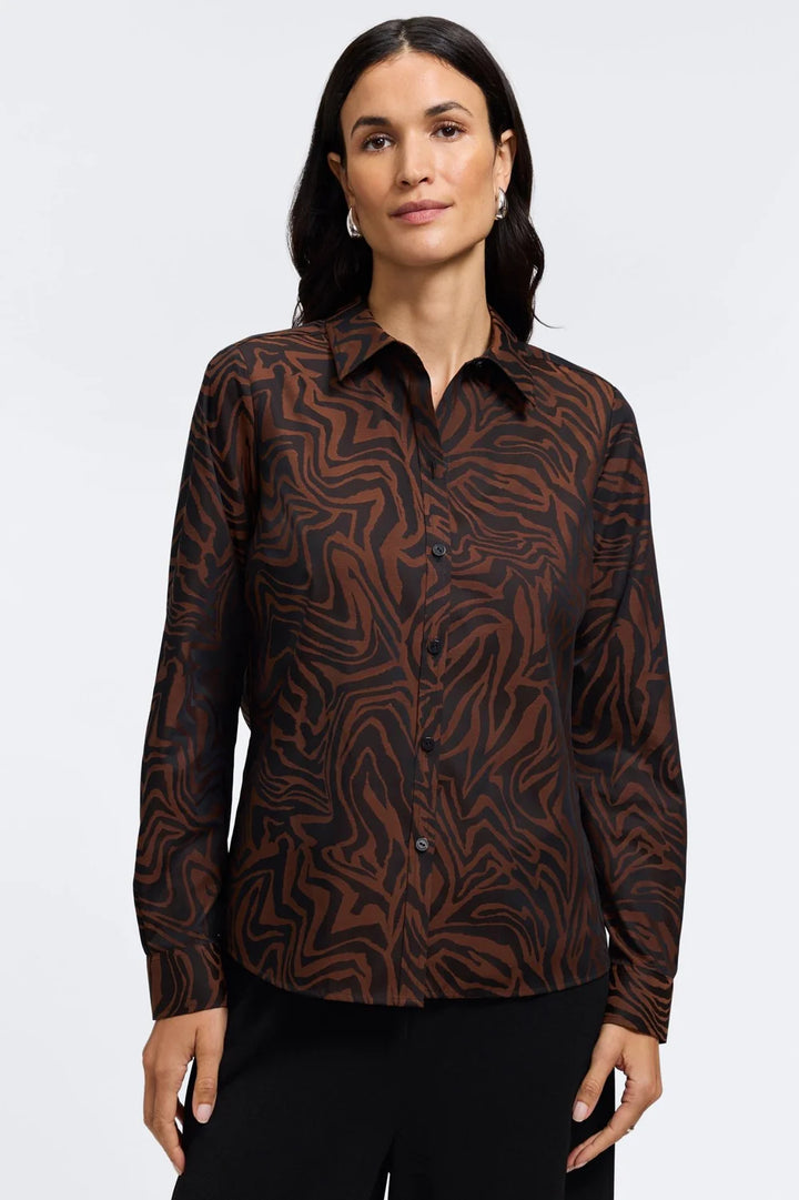Hampton Zebra Long Sleeve- Brown Zebra