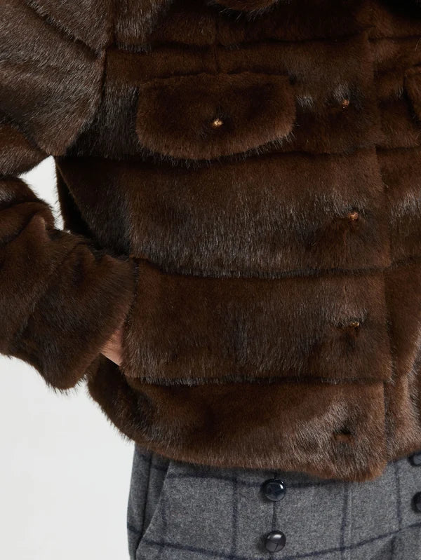 33763 Brown Fur Jacket