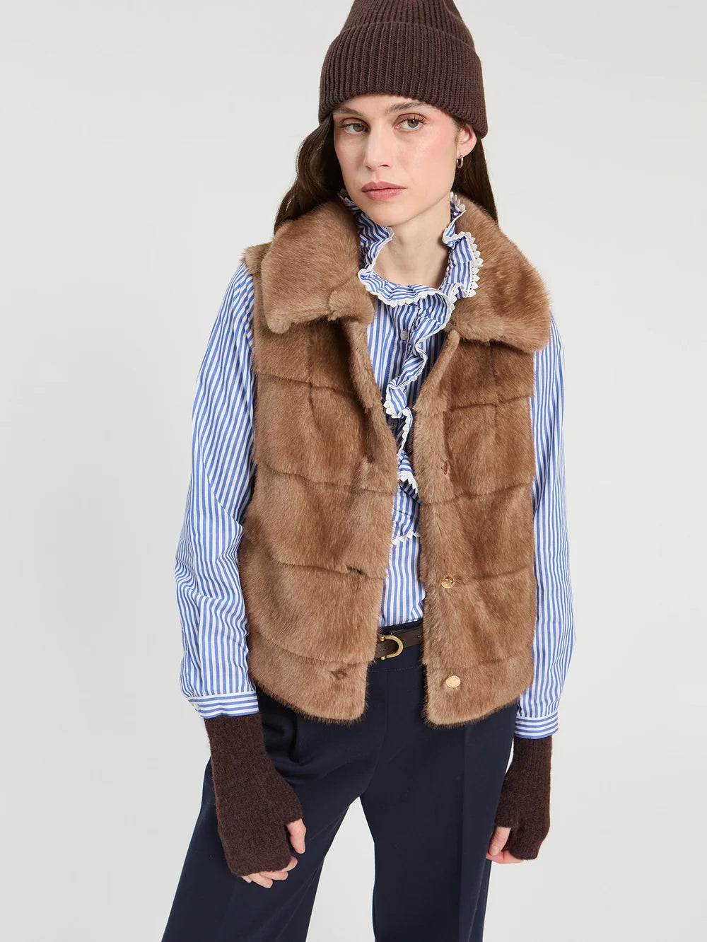 33764 Camel Fur Vest