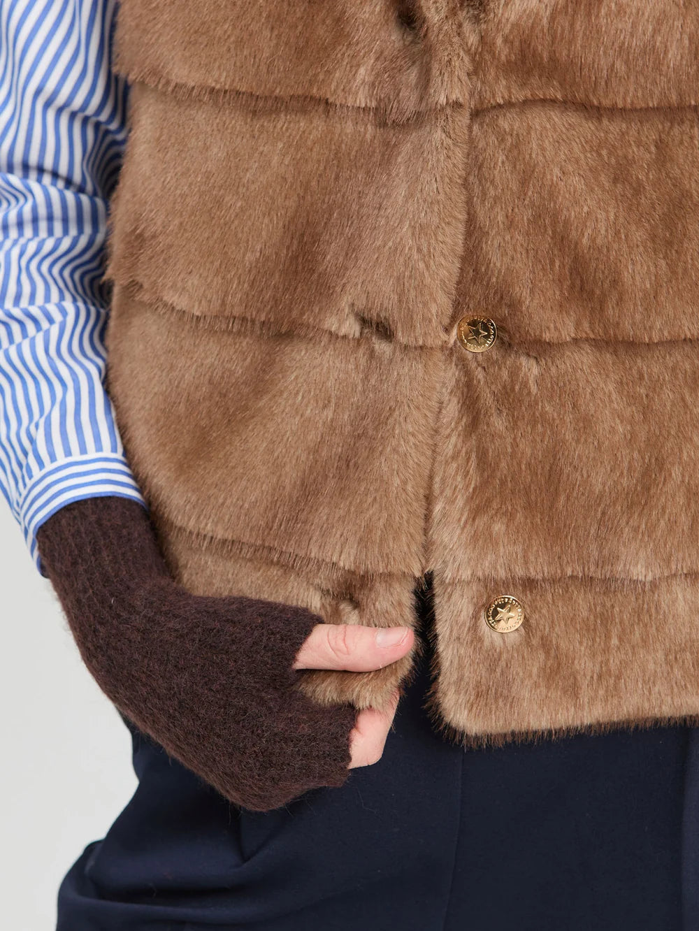 33764 Camel Fur Vest