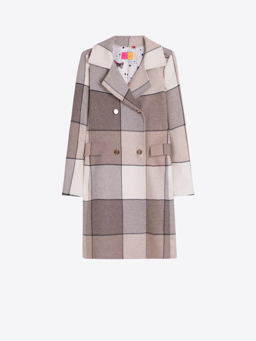 33897 Plaid Beige Coat