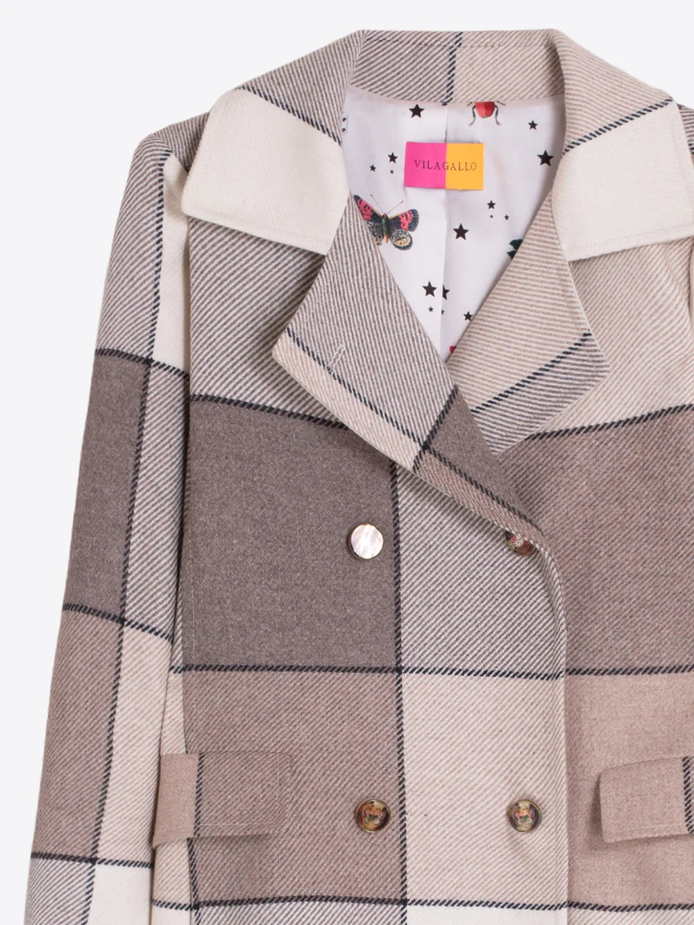 33897 Plaid Beige Coat