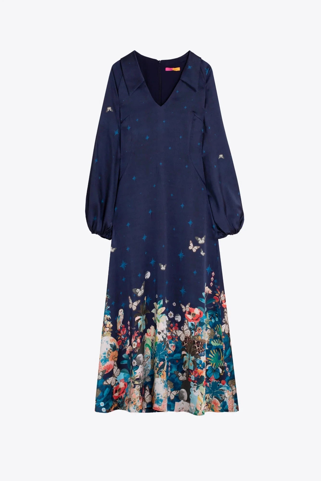 34175 Navy Blue Floral Maxi