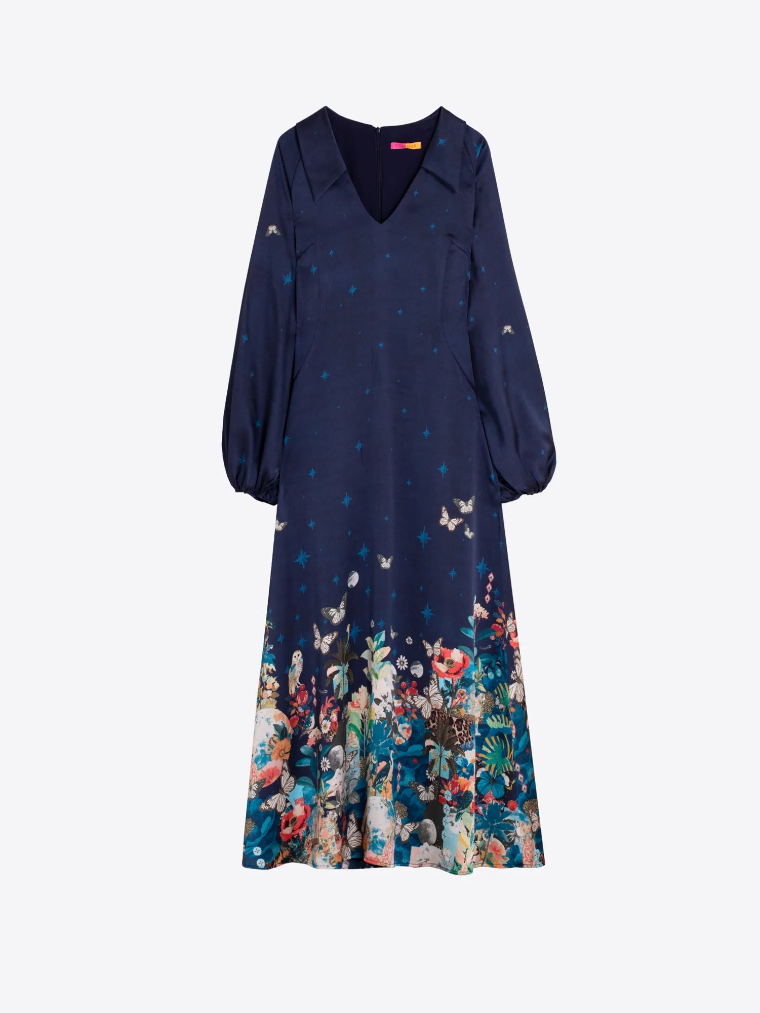 34175 Navy Blue Floral Maxi