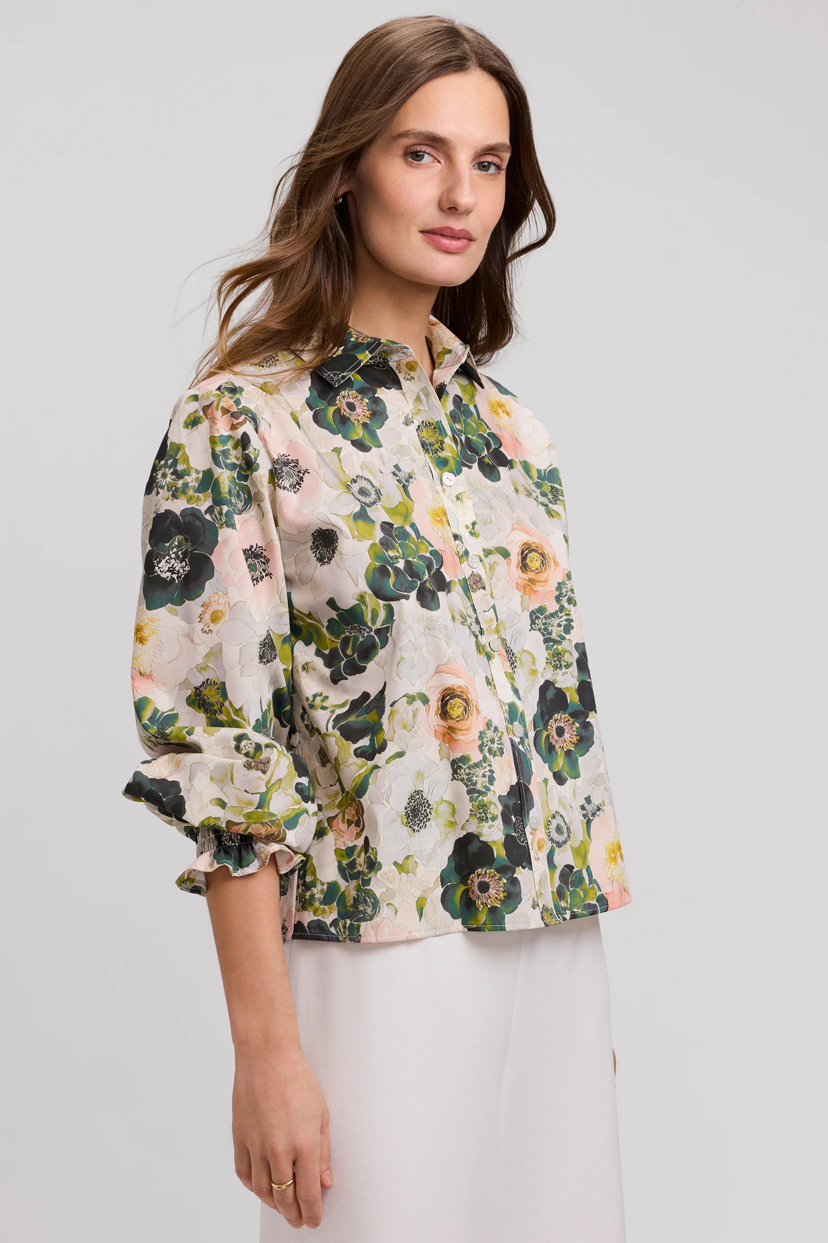 Vivienne Painted Bouquet Long Sleeve Shirt