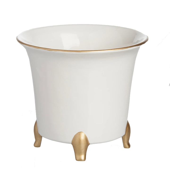 BMH - White & Gold Footed Cachepot (2)