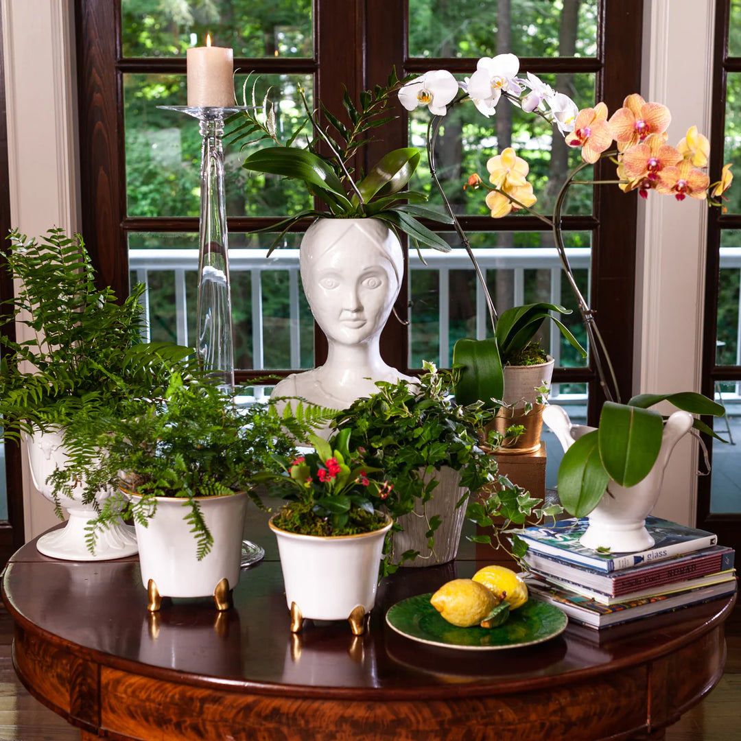 BMH - White & Gold Footed Cachepot (2)