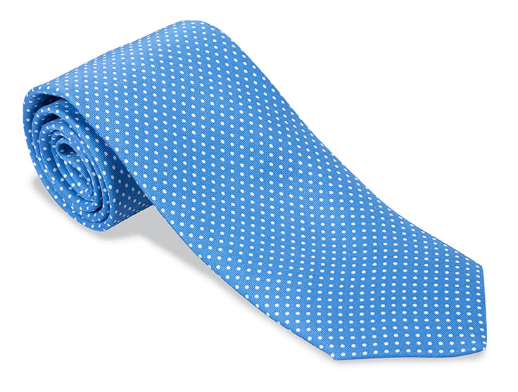 F4407- Blue/White Halstead Spots Necktie