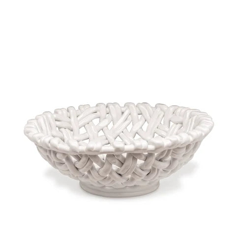 BMH - Small Skyros White Basket Bowl