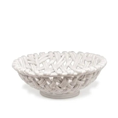 BMH - Large White Basket Bowl