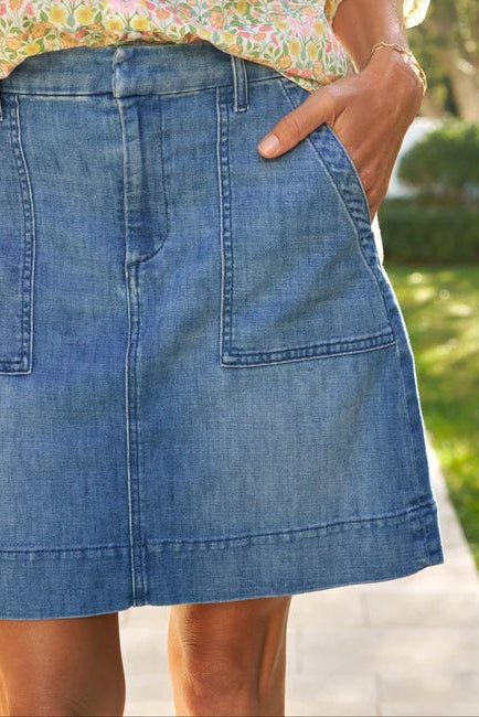 Jameson Skirt - Utility Blue w/Light Wash