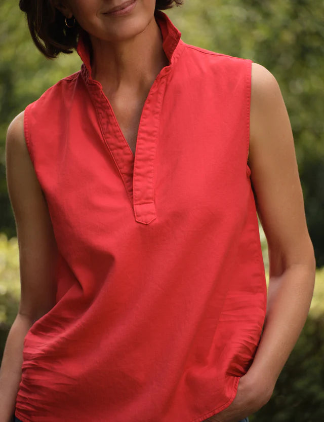 Olivia Sleeveless Polo Shirt - Cherry