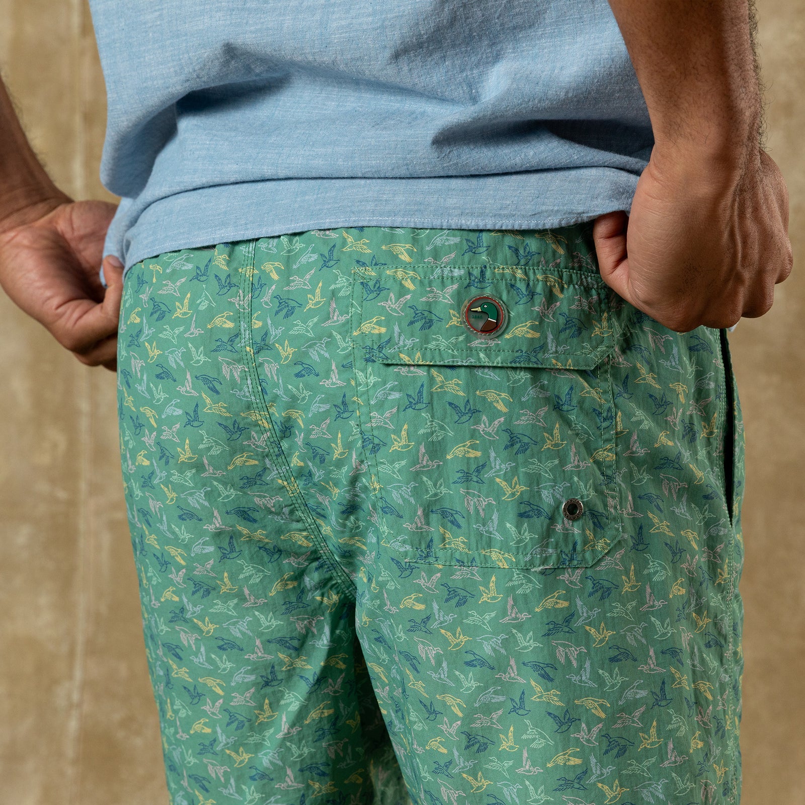 6in. Print Sailport Swim Short-Aspen Green