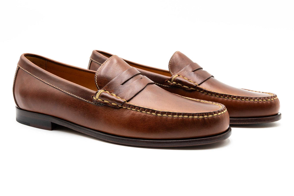 Old Row Oiled Saddle Leather Penny Loafers- 532035