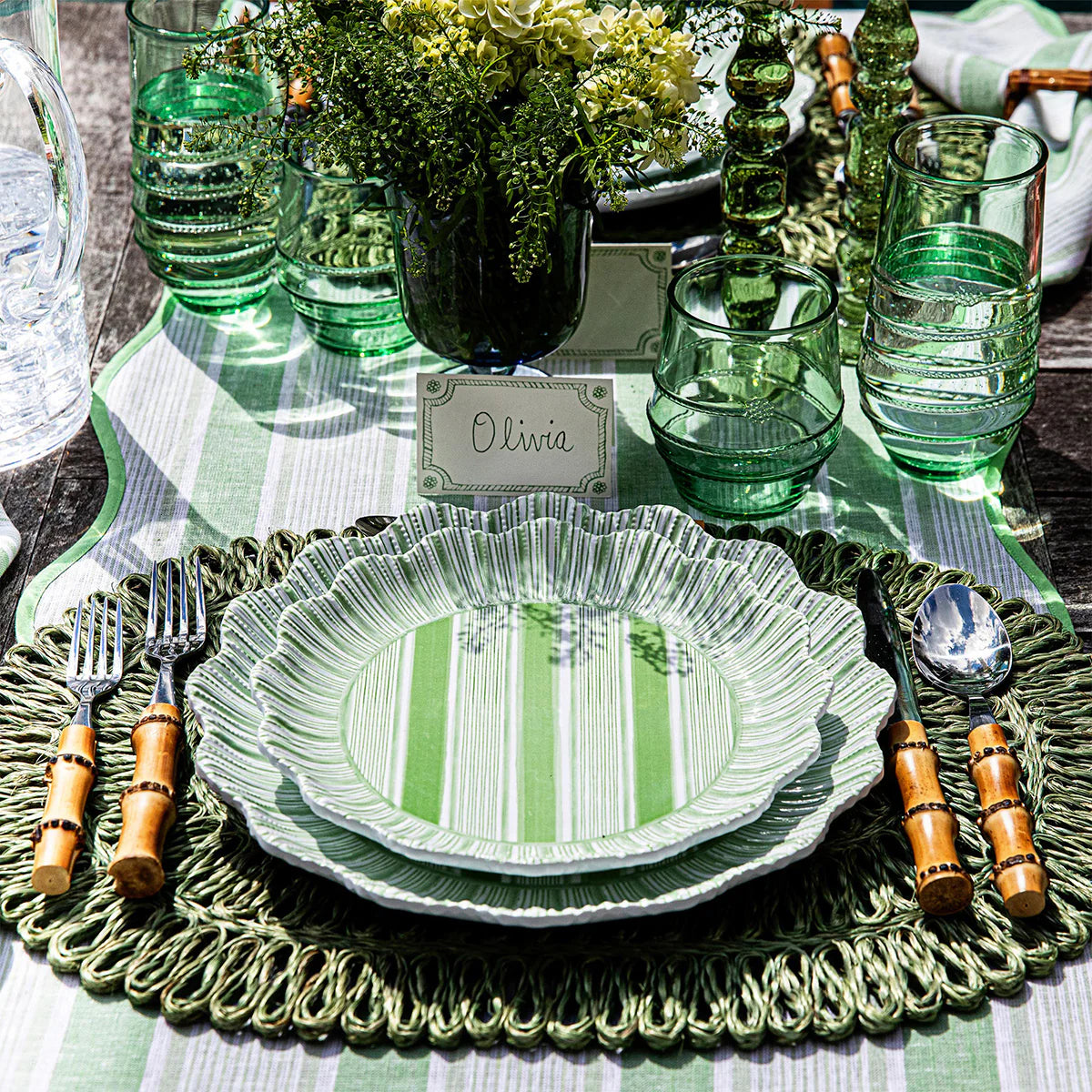 BMH - Cabana Stripe Melamine Dinner Plate Set/4 (2)