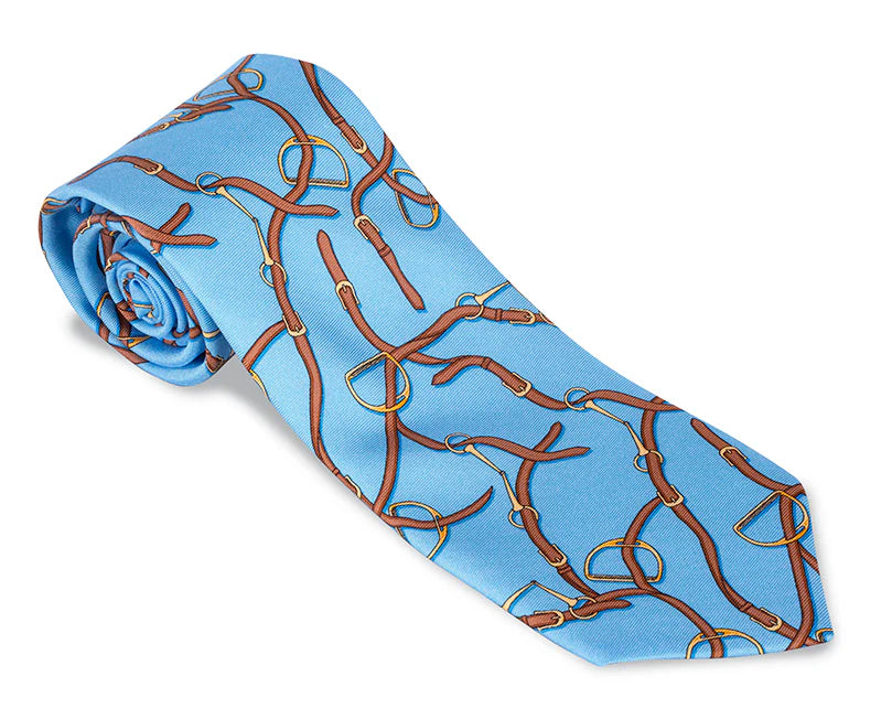 F5492 - Blue Stirrups Necktie