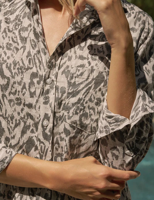 Rory Maxi Shirtdress - Glitter Animal Print