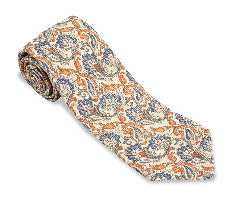 F5602- Orange Chester Paisley Necktie