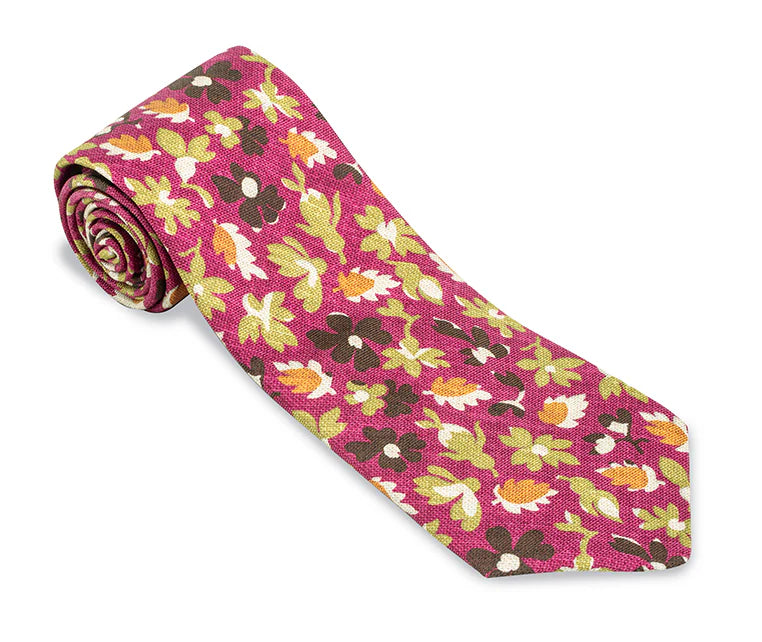 F5606- Fuchsia Walham Floral Necktie