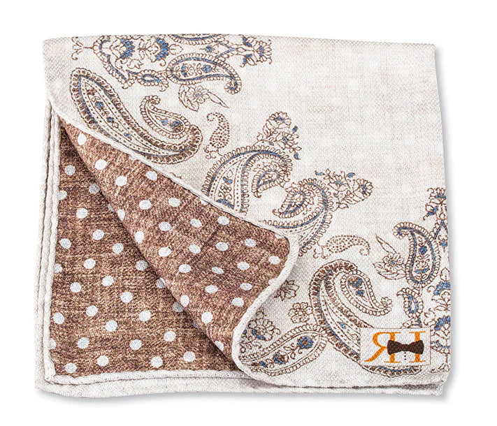 Paisley/Dot Pocket Square