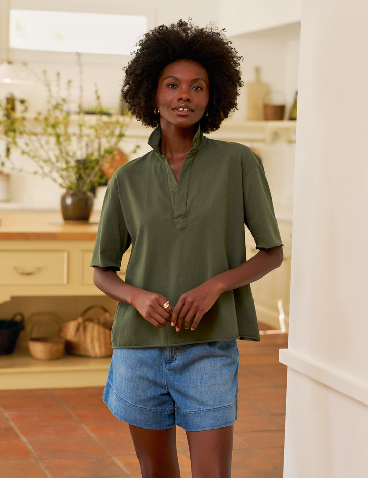 Patty Popover S/S Henley - Caper