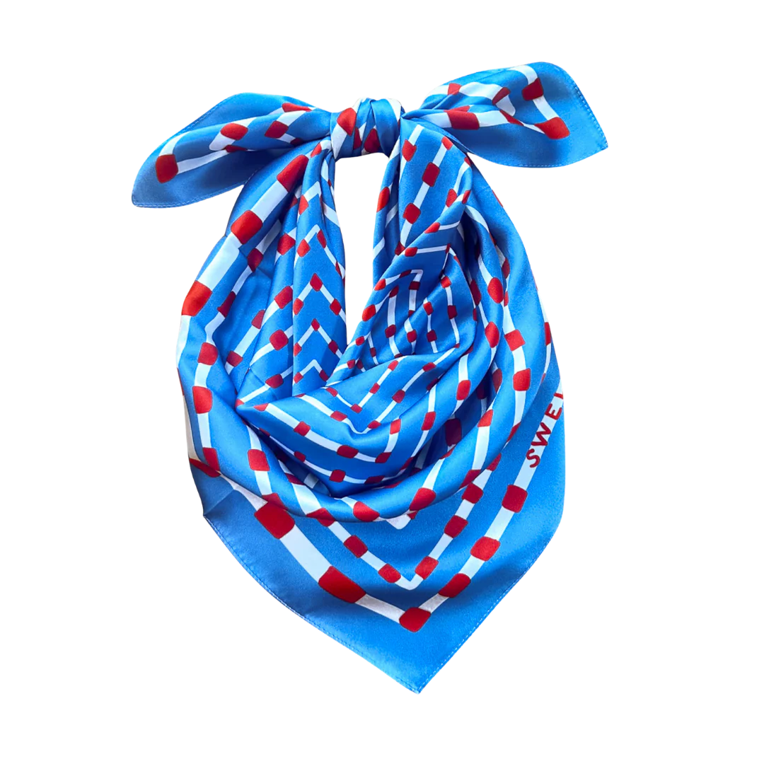 Swells Powder Blue + Red Scarf