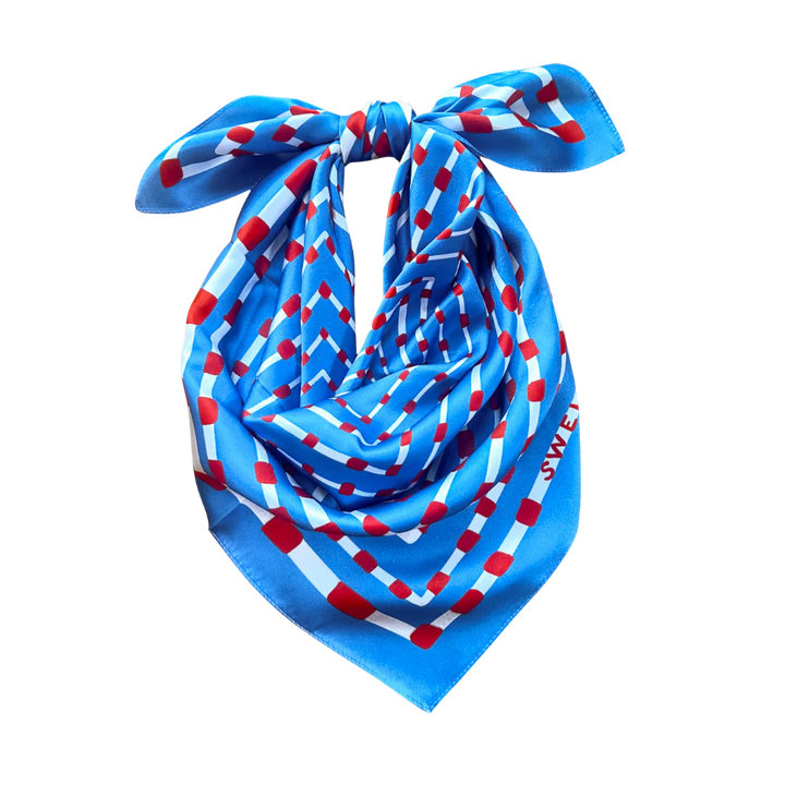 Swells Powder Blue + Red Scarf
