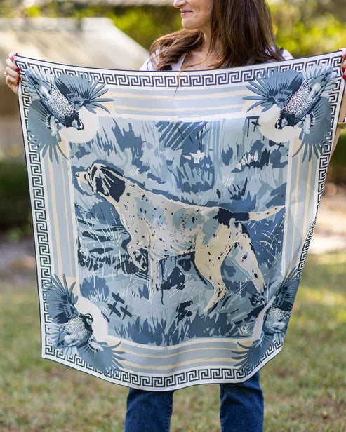 Light Blue Pointing Strong Silk Scarf