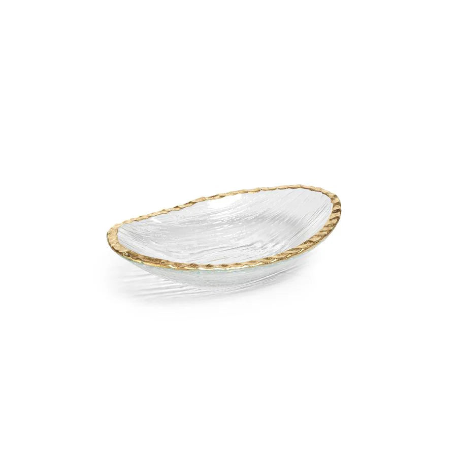 BMH - Zodax Glass Bowl with Jagged Gold Rim (1)