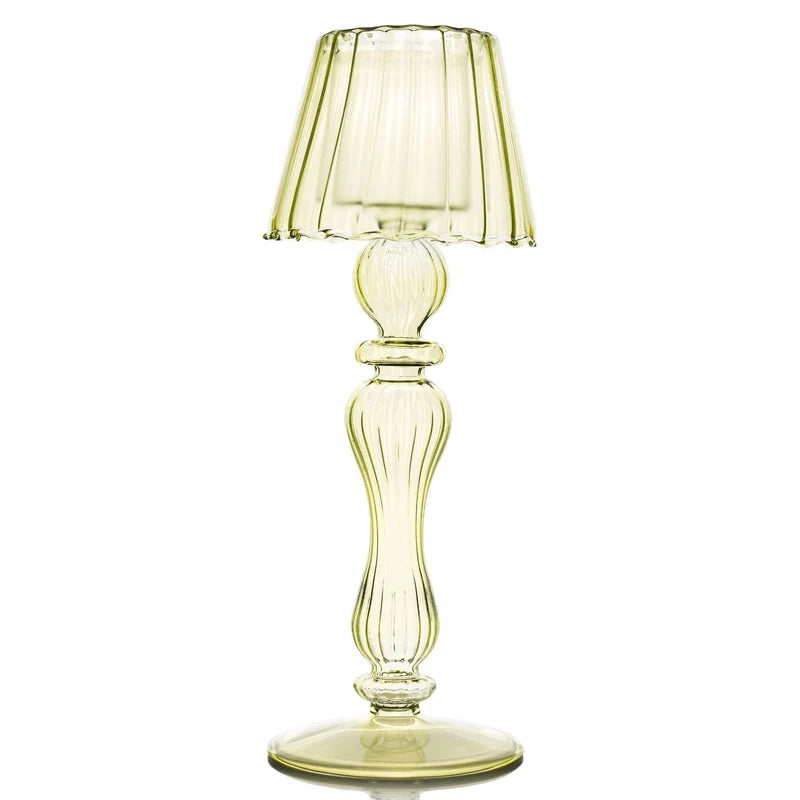 BMH - Green Glass Tealight Candle Holders (5)