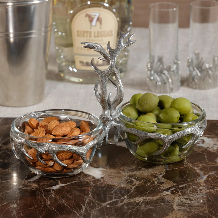 BMH - Zodax Pewter Antler Condiment Set