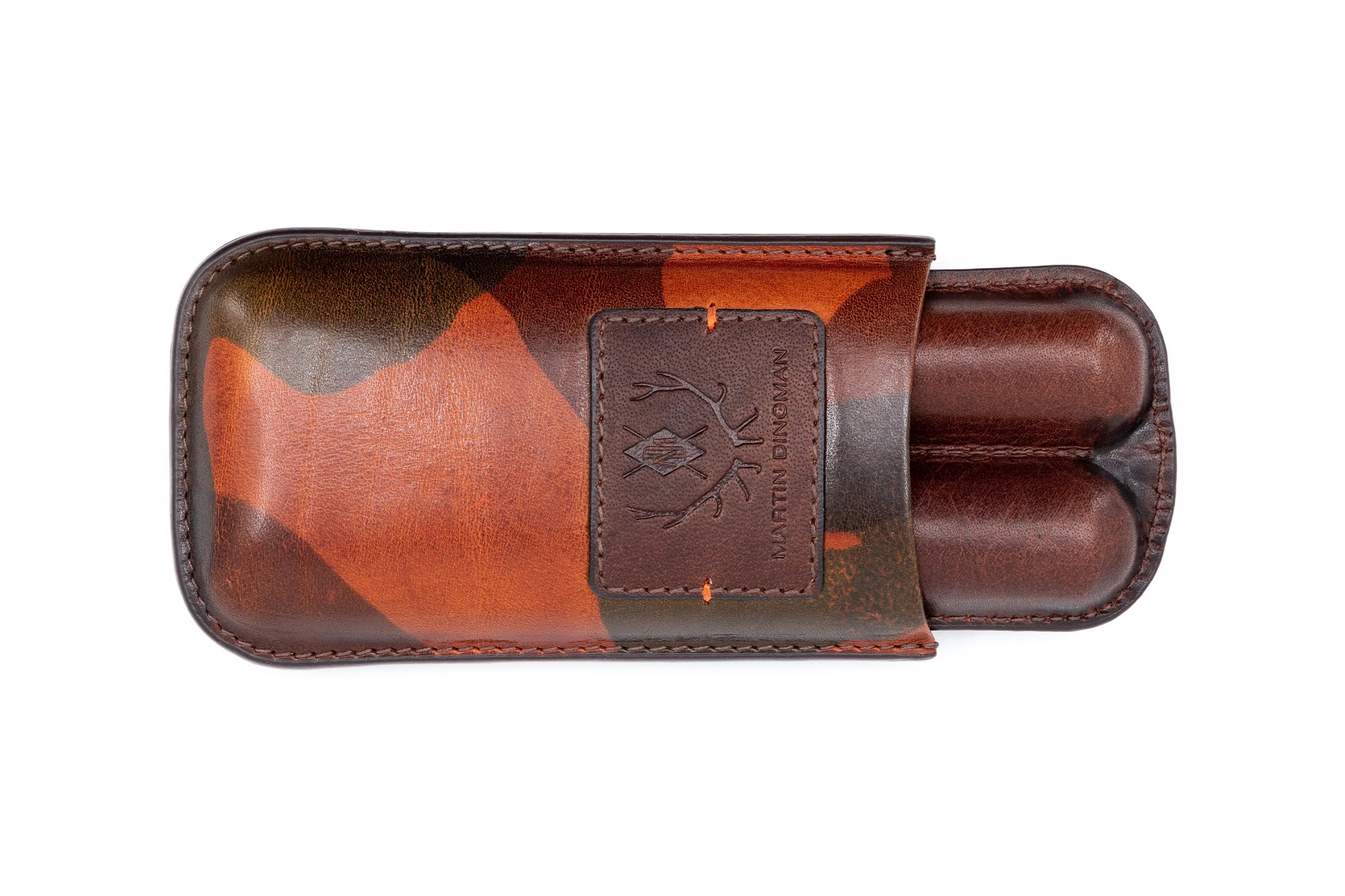 Havana Italian Saddle Leather Cigar Case - Camo