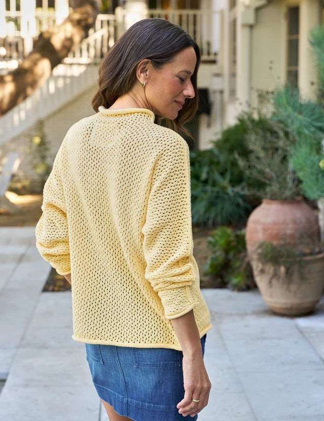 Monterey Pointelle Sweater-Lemon