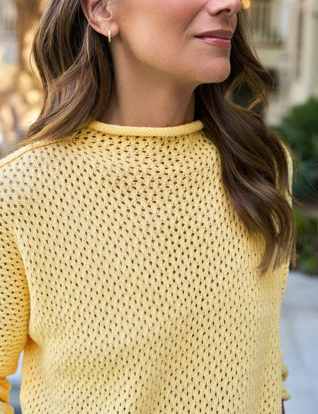 Monterey Pointelle Sweater-Lemon