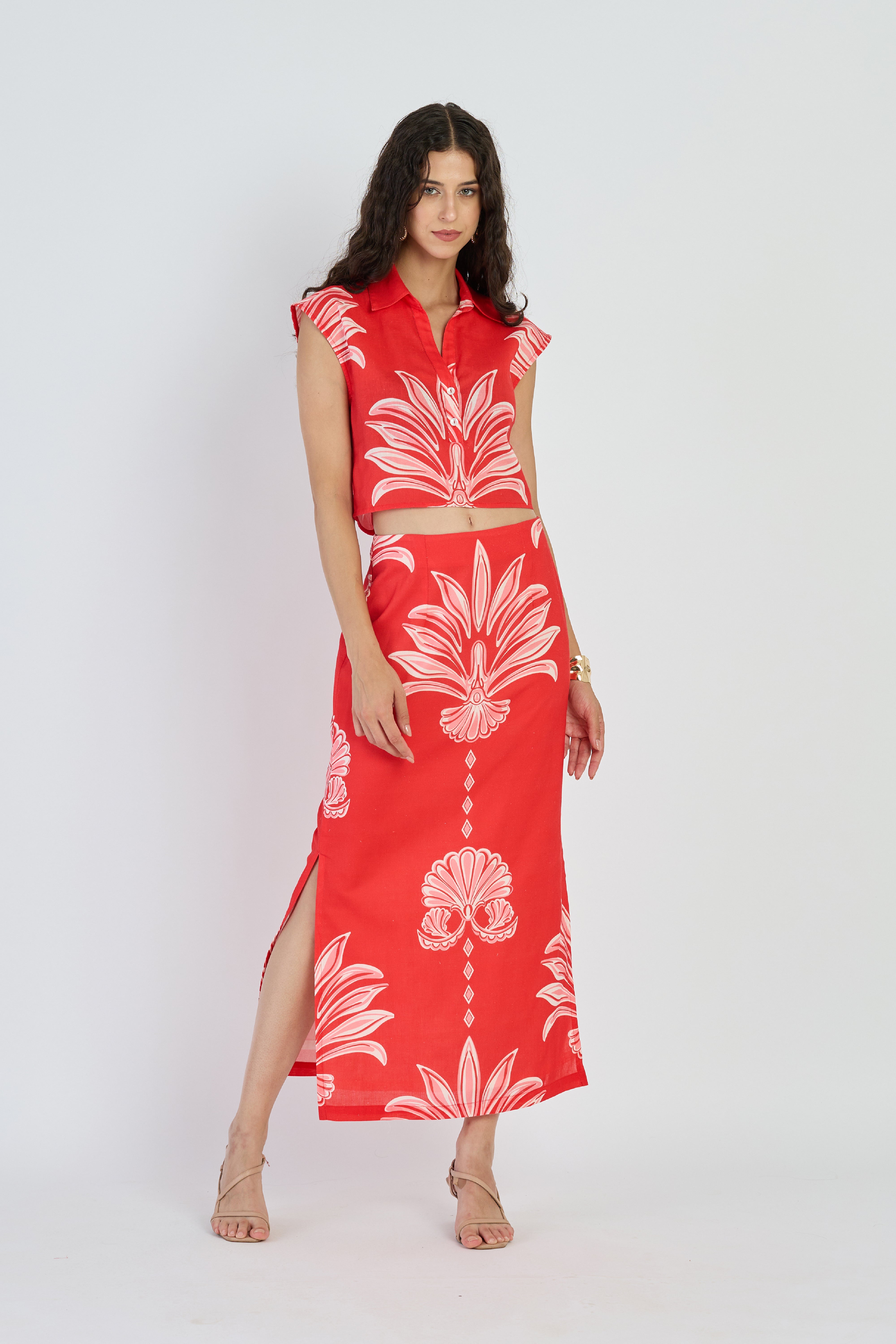 Aspen Skirt - Palm Springs Rouge